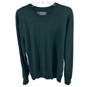 Brooklyn Cloth Mens Crewneck Sweater Forest Green Cotton Rayon Blend Size Medium